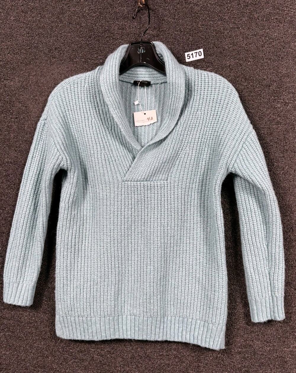 Talbots Shoulder Shall Collar Knitted Pullover Sweater Womens Size P Turquoise